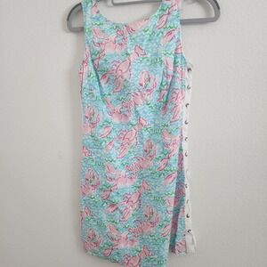 lilly pulitzer Lobstah Roll Delia‎ Shift Dress Lace Up Size 00
